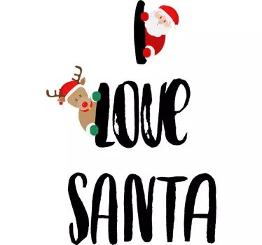 Jag älskar santa t-shirt jul - Tenstickers