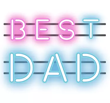 Bästa pappa neon fars dag t-shirt - Tenstickers