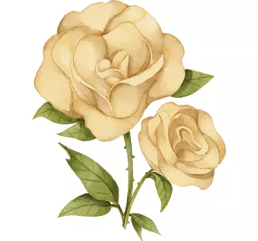 T-shirt eleganta gula rosor - Tenstickers