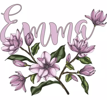Magnolia med namnet personlig t-shirt - Tenstickers
