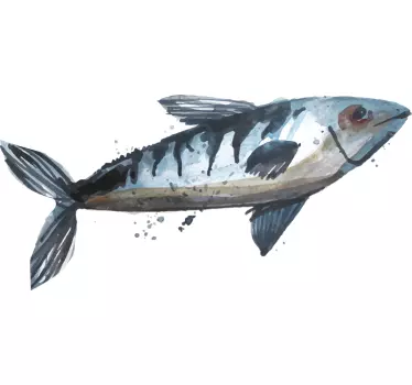 Stilig fisk grafik t-shirt - Tenstickers