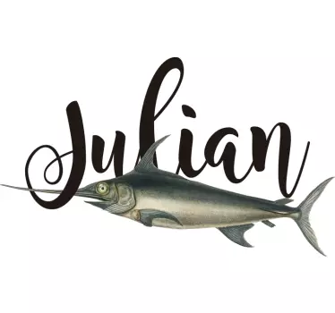 Svärdfisk med namn t-shirt - Tenstickers
