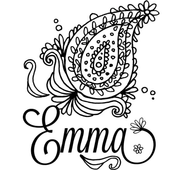 T-shirt med namn elegant blommig namndesign - Tenstickers