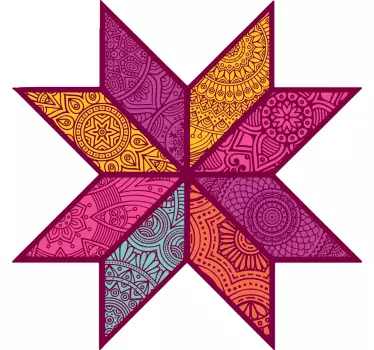 T-shirt färgglad geometrisk stjärna - Tenstickers