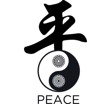 Yin yang fredsymbol t-shirt - Tenstickers