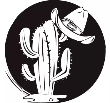 Kaktus och hatt västra mönster t-shirt - Tenstickers