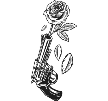 T-shirt rose pistol fredsymbol - Tenstickers