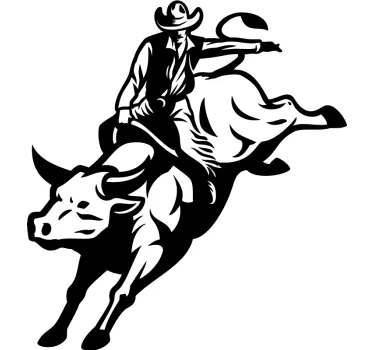 Cowboy som rider en bull-t-shirt - Tenstickers