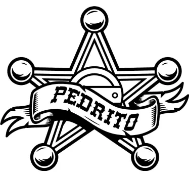 T-shirt med namn custom sheriff stjärna - Tenstickers