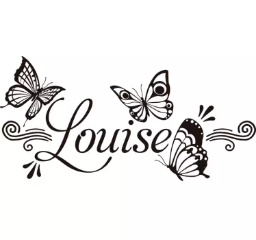 T-shirt med namn fjärilar och louise - Tenstickers