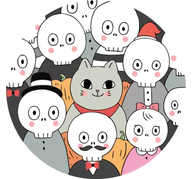 T shirt halloween spöklig katt samling - Tenstickers