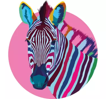 Vibrant zebra face t-shirt - Tenstickers