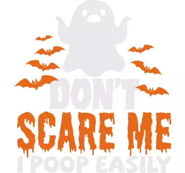 Spöke med text för halloween t-shirt - Tenstickers