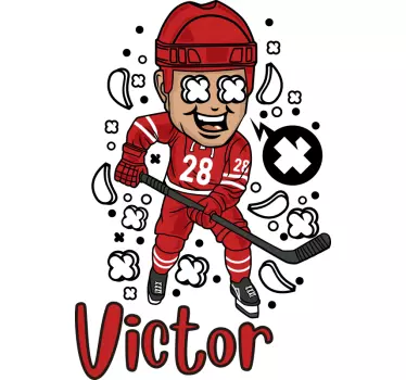 Rolig hockeyspelare med namnet barnskjorta - Tenstickers