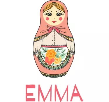 T-shirt med namn emma matryoshka docka - Tenstickers