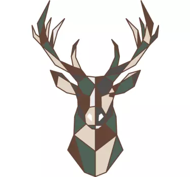 Geometrisk hjorthuvud t-shirt - Tenstickers