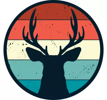 Retro hjort siluett t-shirt - Tenstickers