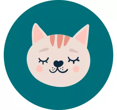 Söt katt huvud barn skjorta - Tenstickers