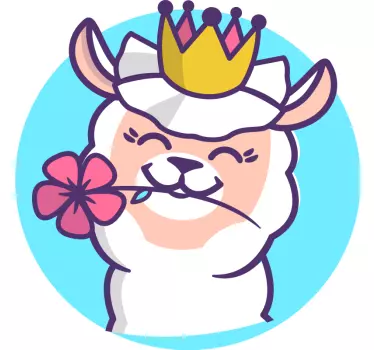 Alpacka med blomma krona barn skjorta - Tenstickers