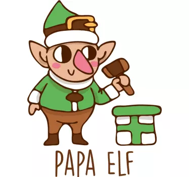 Pappa elf festligt motiv Chrismas tshirt - Tenstickers
