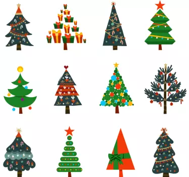 Glad jul med färgade julgranjult-skjortor - Tenstickers