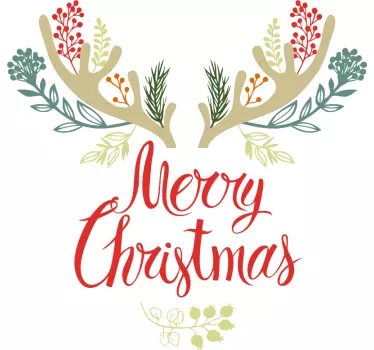 Blommiga renhorn Chrismas tshirt - Tenstickers