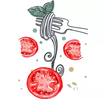 Pasta och tomater t-shirt - Tenstickers