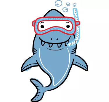 Scuba diving haj barn skjorta - Tenstickers