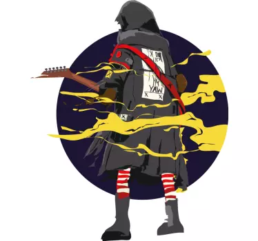 T-shirt mysterisk figur spelar gitarr - Tenstickers