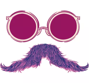 Coola solglasögon mustasch t-shirt - Tenstickers