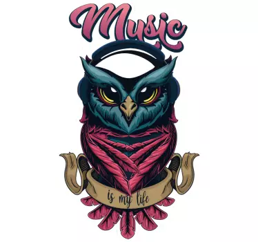 Musik uggla design t-shirt - Tenstickers