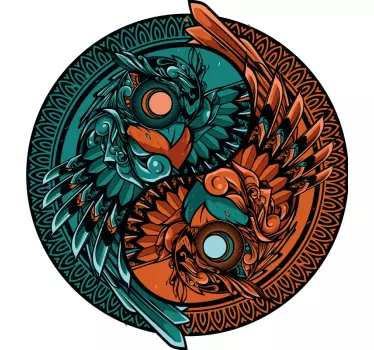 Färgglad fågelharmoni t-shirt - Tenstickers