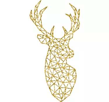 Guld geometriska ren jul tee shirts - Tenstickers