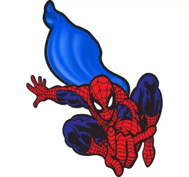 Spiderman med blå mantel barnskjorta - Tenstickers