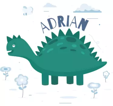 Dinosaurie med personligt namn barn skjorta - Tenstickers