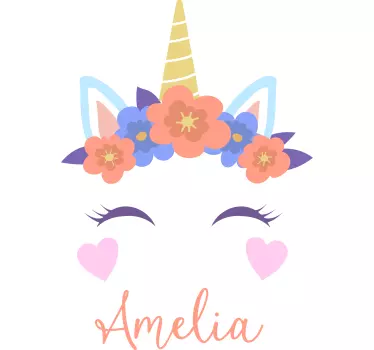 Barn t-shirt unicorn blomsterfägring - Tenstickers