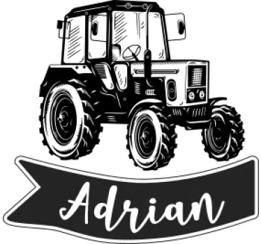 Cool traktor med namn barnskjorta - Tenstickers