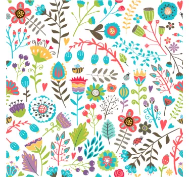 Blommönster glädje barn t-shirt - Tenstickers