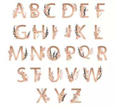 T-shirt med namn floral initial a - Tenstickers