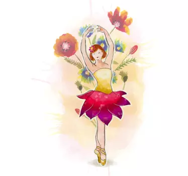 Bebis t-shirt ballet blomma dans - Tenstickers