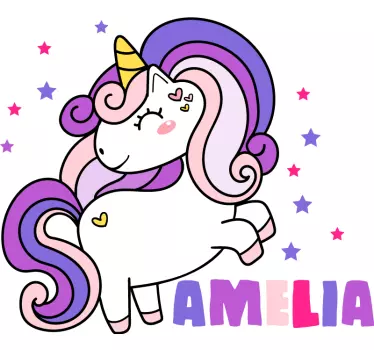 Bebis t-shirt unicorn personlig amilia - Tenstickers