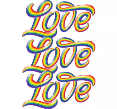 T-shirt färgglad kärlek typografi - Tenstickers