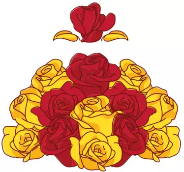 Bebis t-shirt färgglad rosbukett - Tenstickers