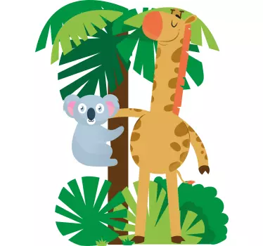 Bebis t-shirt söt djungelkompisar - Tenstickers