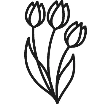 Söt design linje av tulpaner t-shirt - Tenstickers
