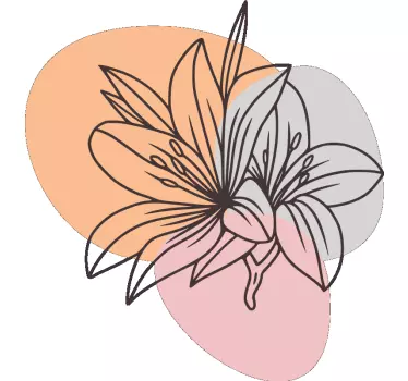 Floral linjekonst t-shirt - Tenstickers