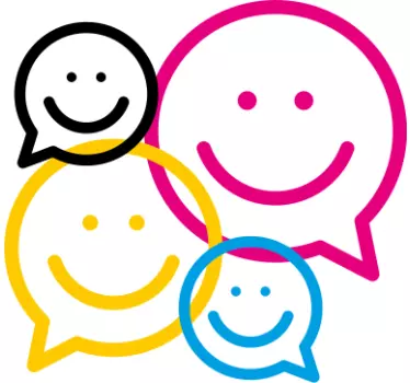 Smiley färgglada pratbubblor barn skjorta - Tenstickers