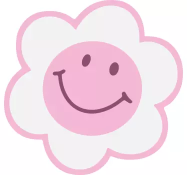 Blomma rosa och vitt smiley face baby t-shirt - Tenstickers