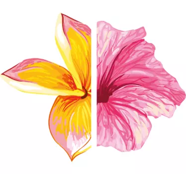 Blommig delad design t-shirt - Tenstickers