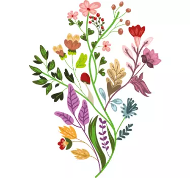 Olika färger blomma växt t-shirt - Tenstickers